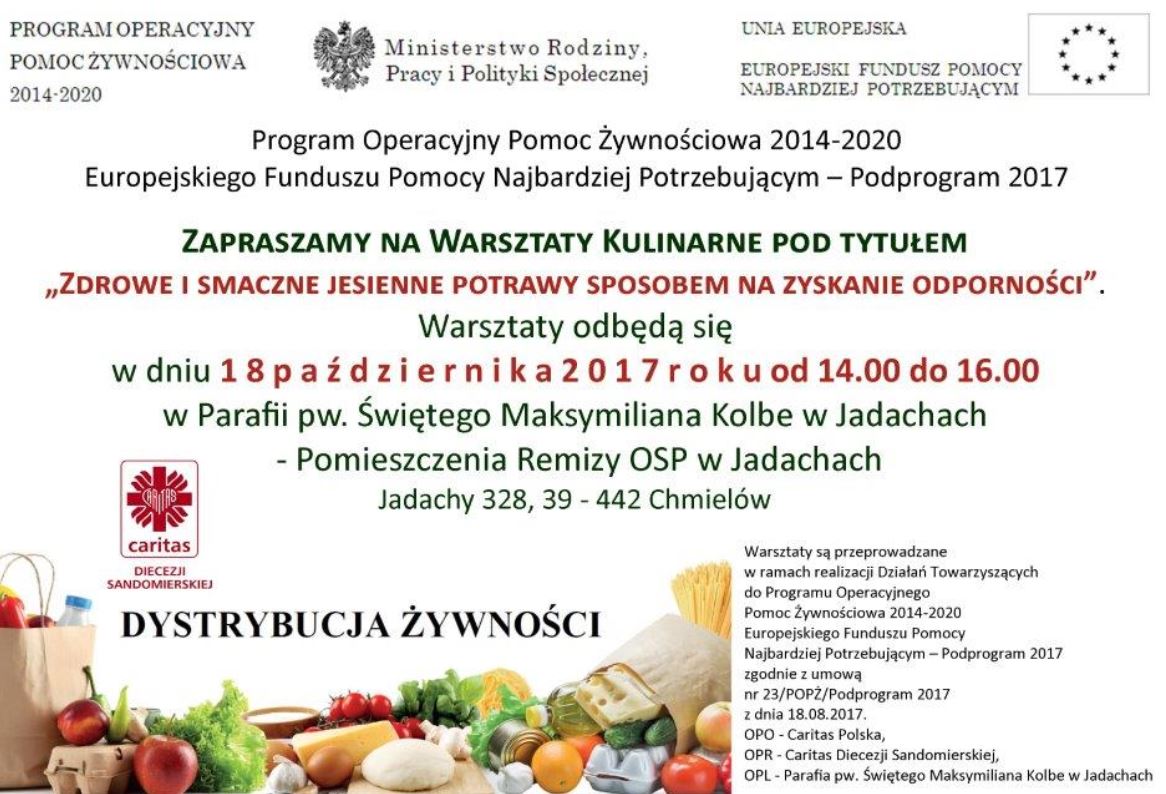 Warsztaty Kulinarne w Jadachach – POPŻ 2014-2020 16 październik 2017 r.