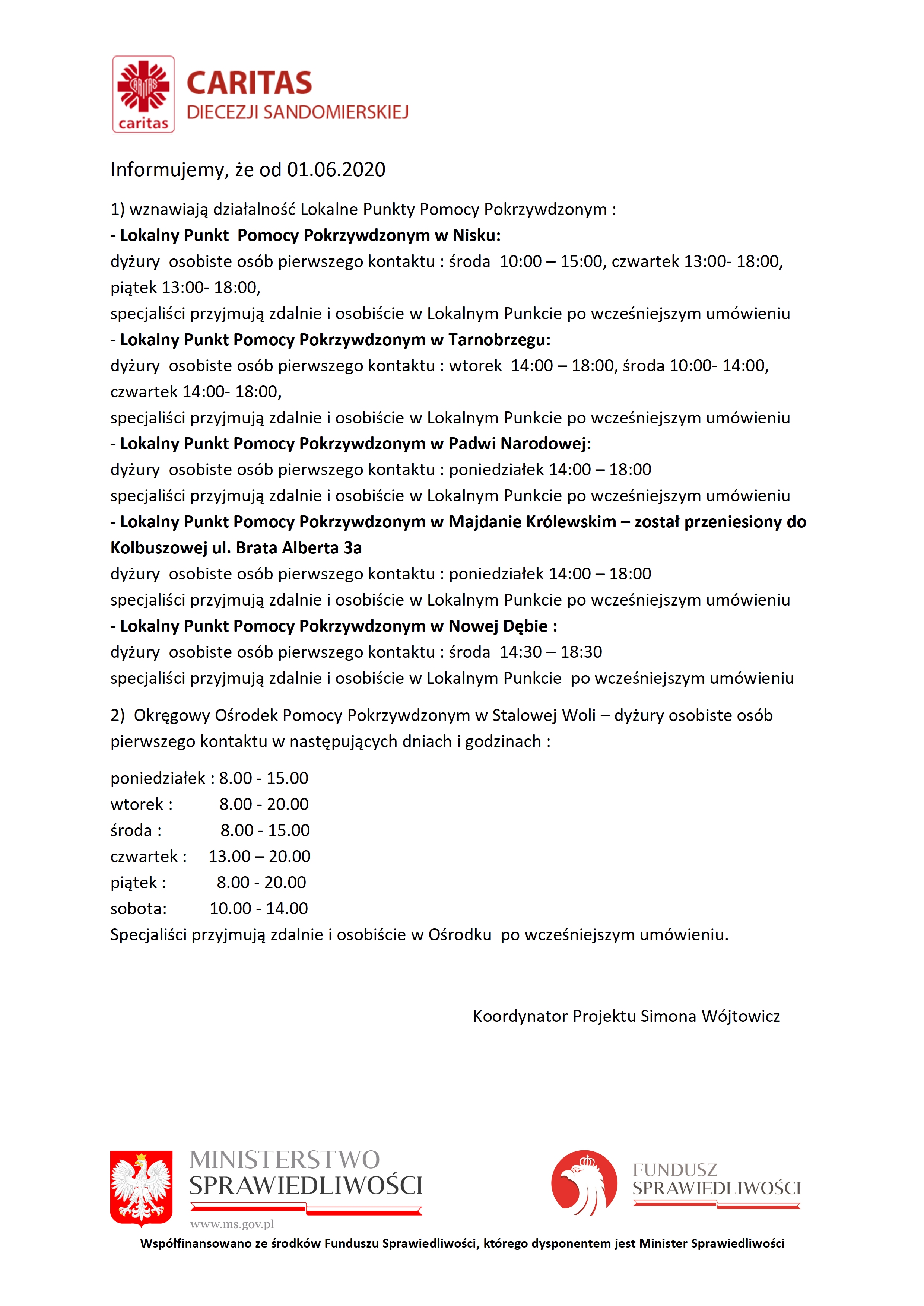 Komunikat - Lokalne Punkty Pomocy Pokrzywdzonym