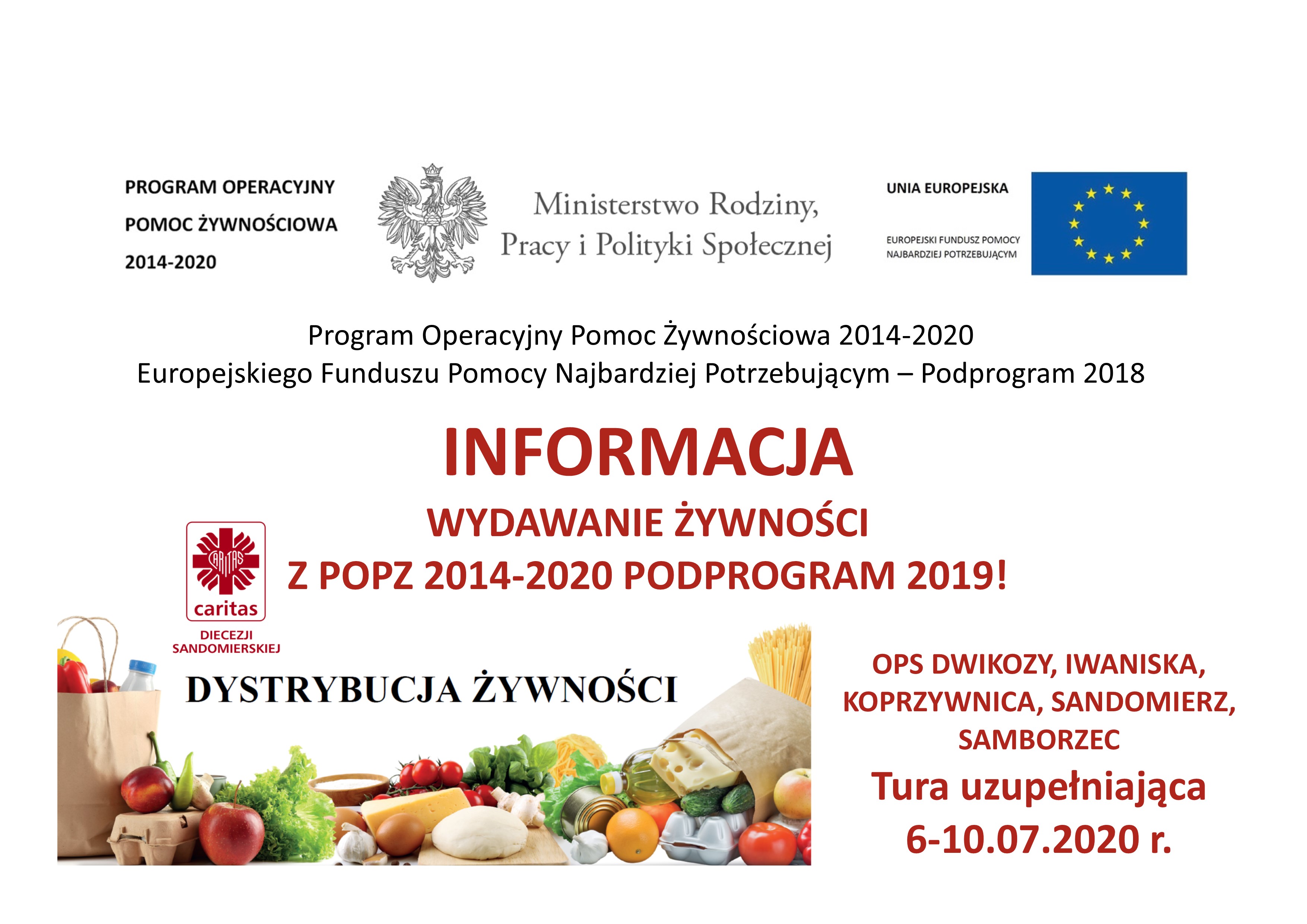 Wydawanie żywności Podprogram 2019 - tura uzupełniająca