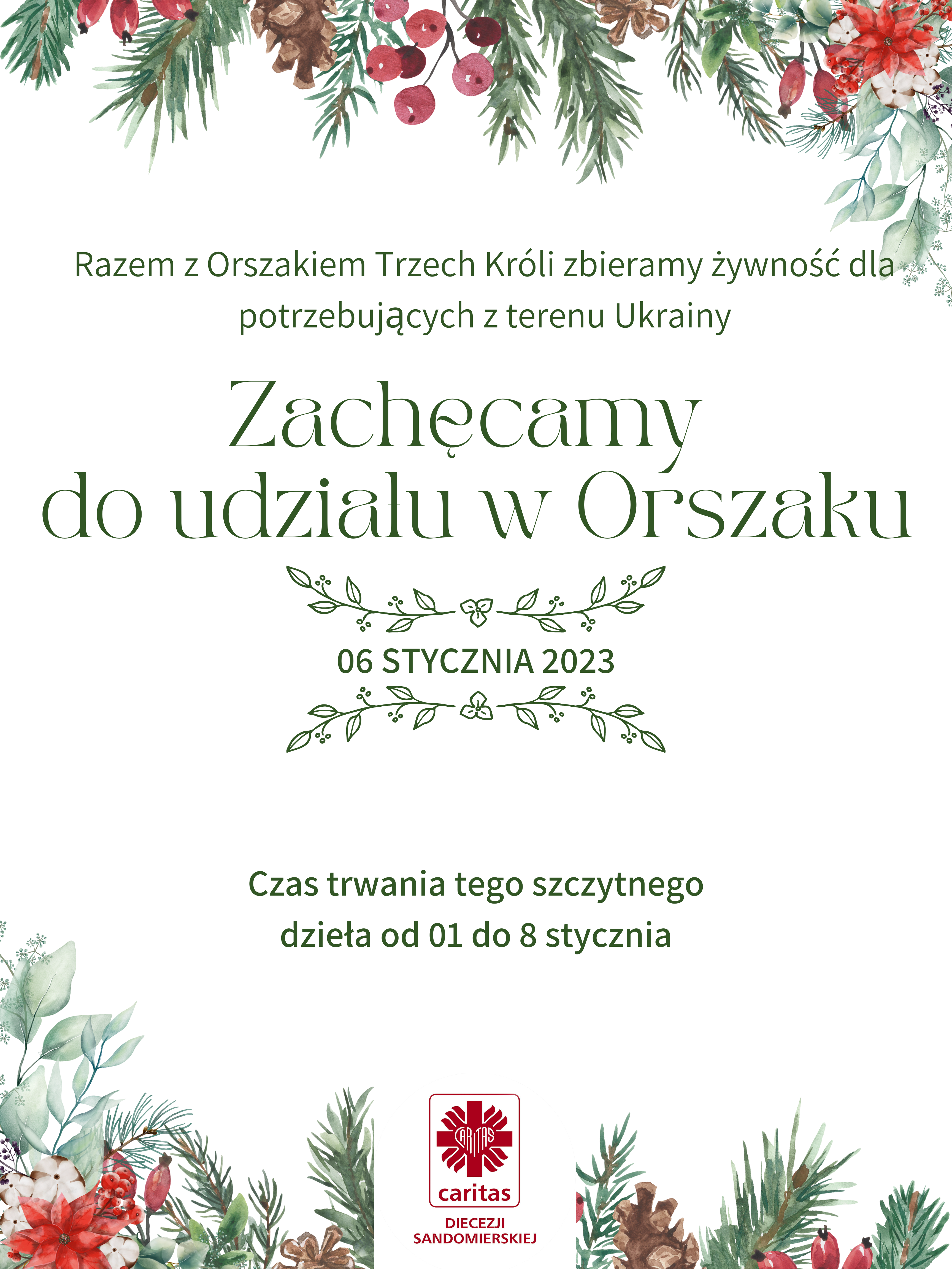 Razem z Orszakiem Trzech Króli zbieramy żywność dla potrzebujących z terenu Ukrainy