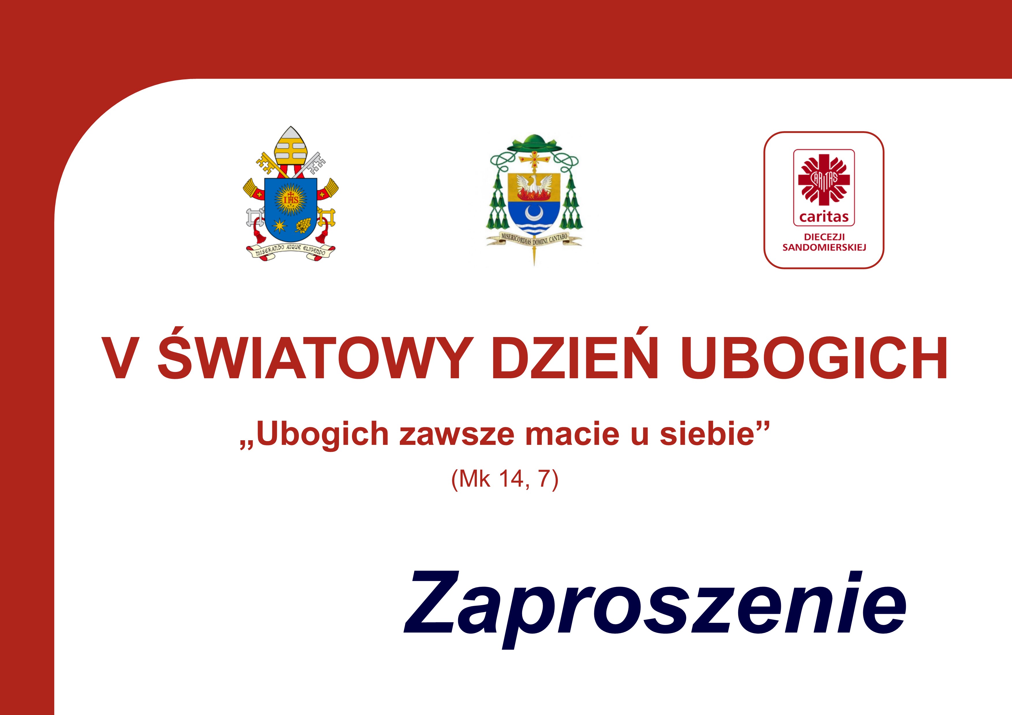 Zaproszenie na  Światowy Dzień Ubogich