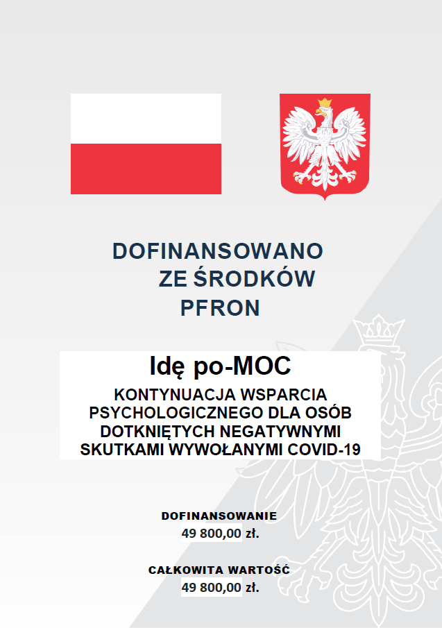 Idę po-Moc. Kontynuacja wsparcia psychologicznego dla osób dotkniętych negatywnymi skutkami wywołanymi Covid-19
