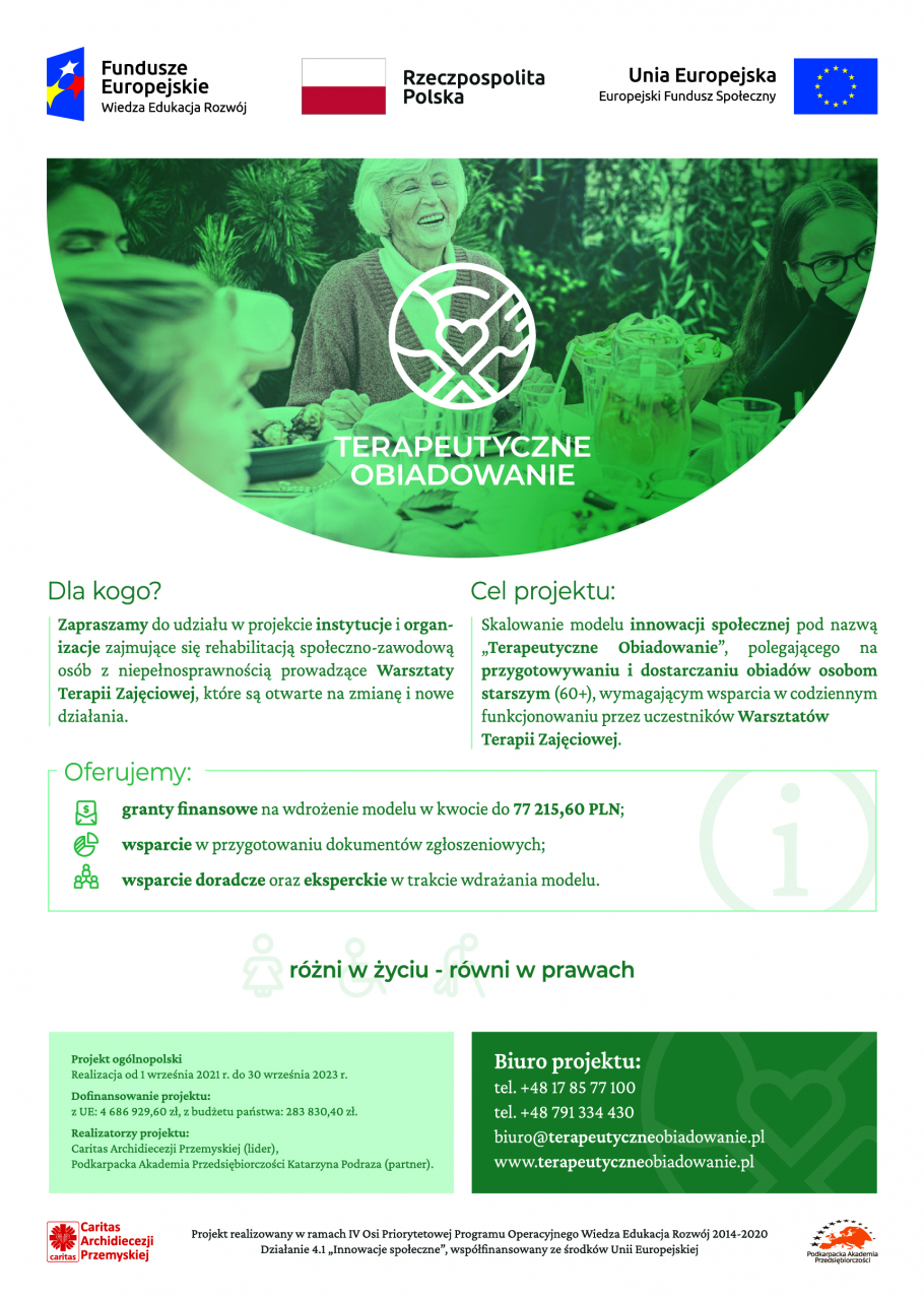 „Terapeutyczne obiadowanie” – projekt realizowany przez Warsztat Terapii Zajęciowej