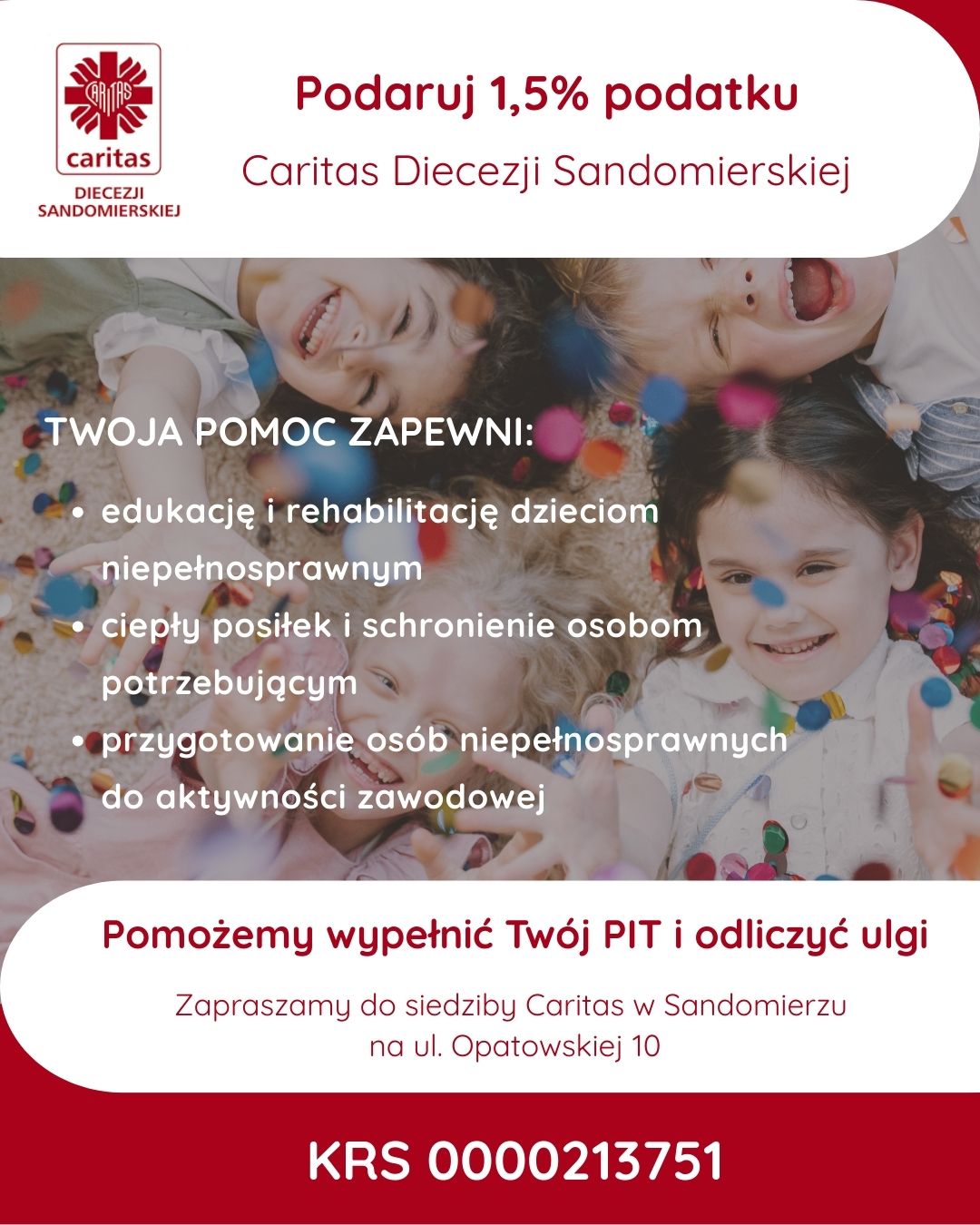 Przekaż 1,5% podatku i zmień życie innych