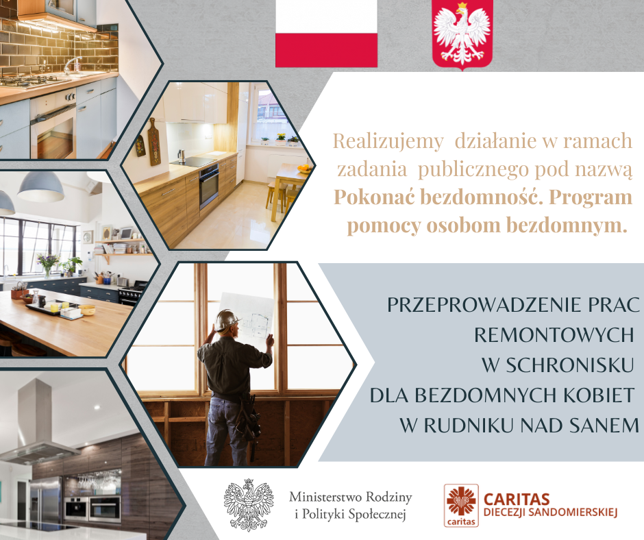 Prace remontowe w Schronisku dla Bezdomnych Kobiet w Rudniku nad Sanem.