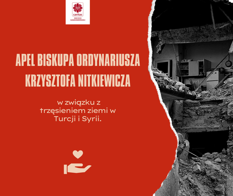 Apel Biskupa Ordynariusza w związku z trzęsieniem ziemi w Turcji i Syrii