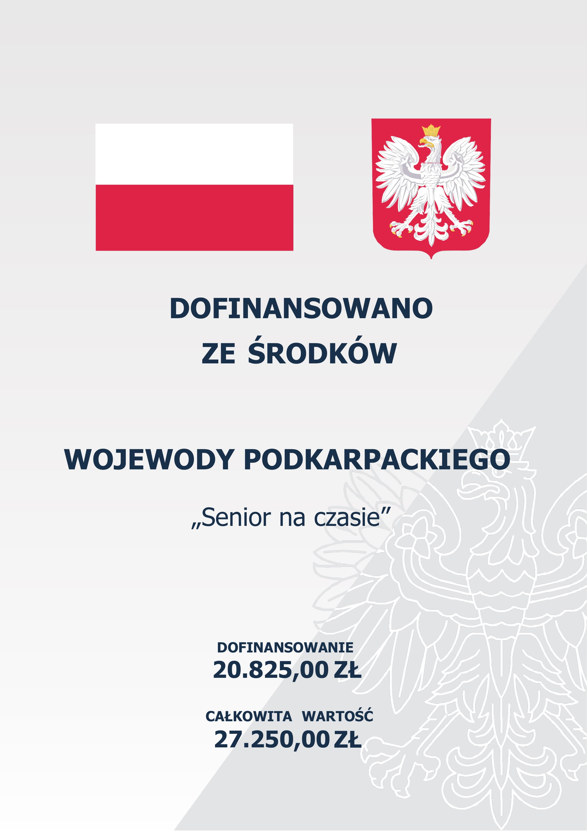 Senior na czasie - dofinansowanie od Wojewody Podkarpackiego