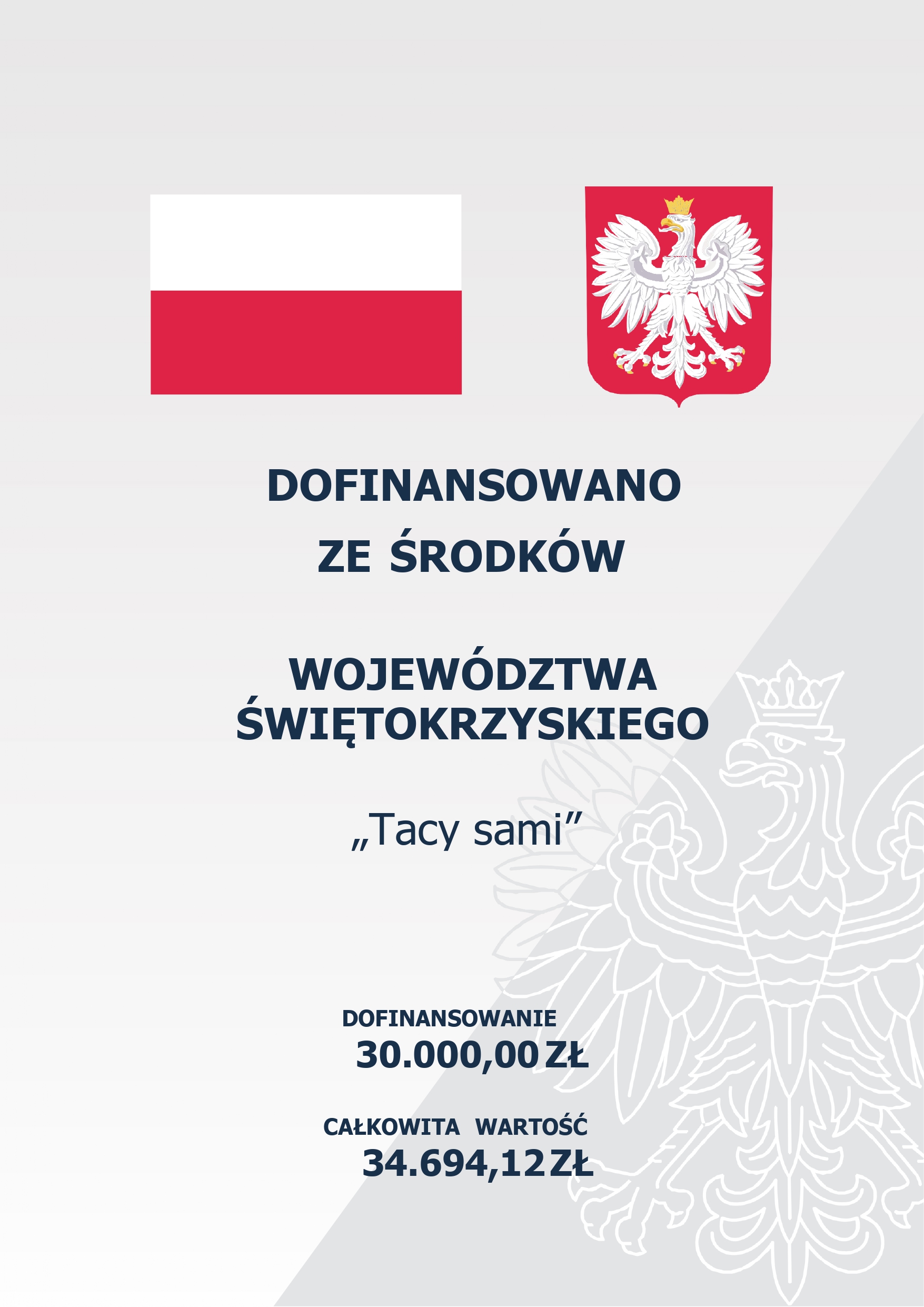 Tacy sami - dofinansowanie od Województwa Świętokrzyskiego